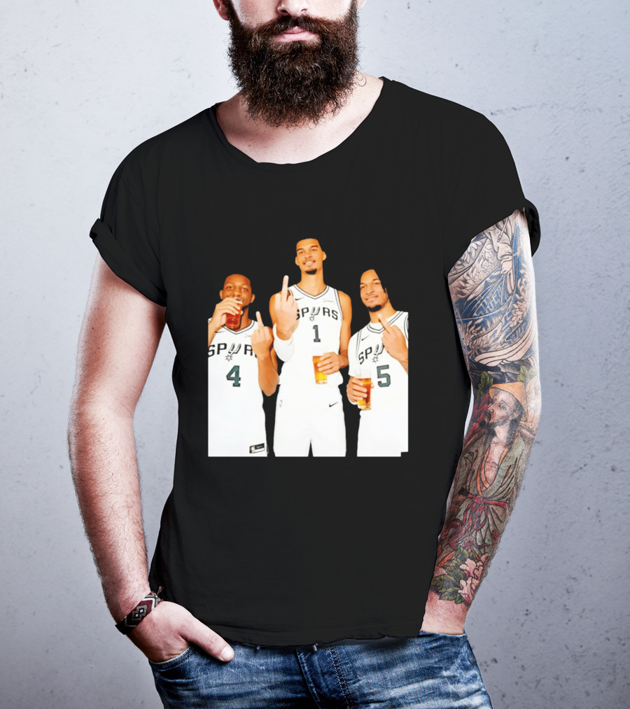 San Antonio Spurs Trinity Beers And Middle Finger Gesture T-Shirt