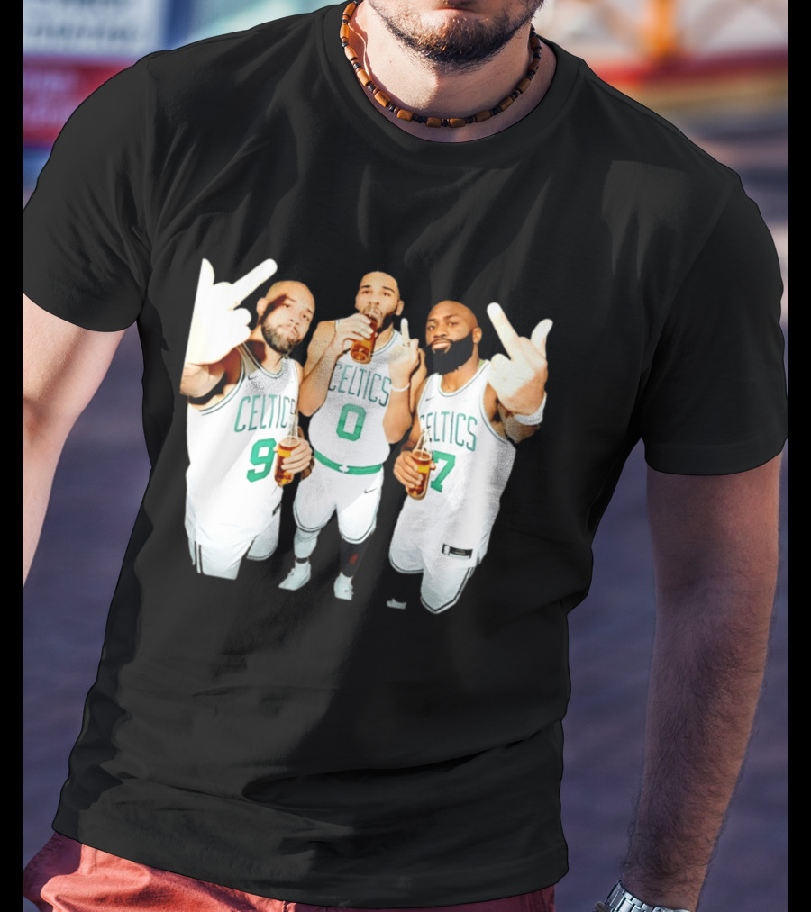 Boston Celtics Players Trinity Middle Finger Beers Humor T-Shirt