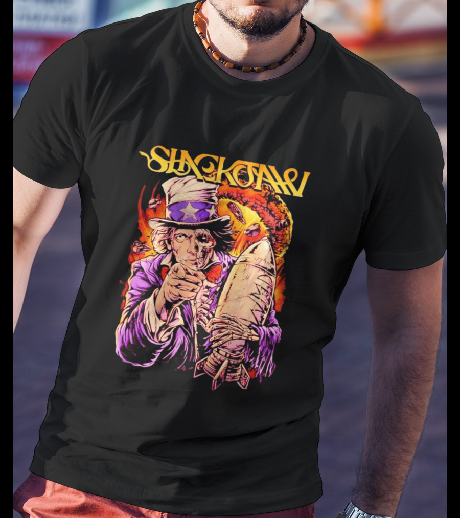 Slackjaw WMD Uncle Sam Nuclear Explosion Rocket T-Shirt