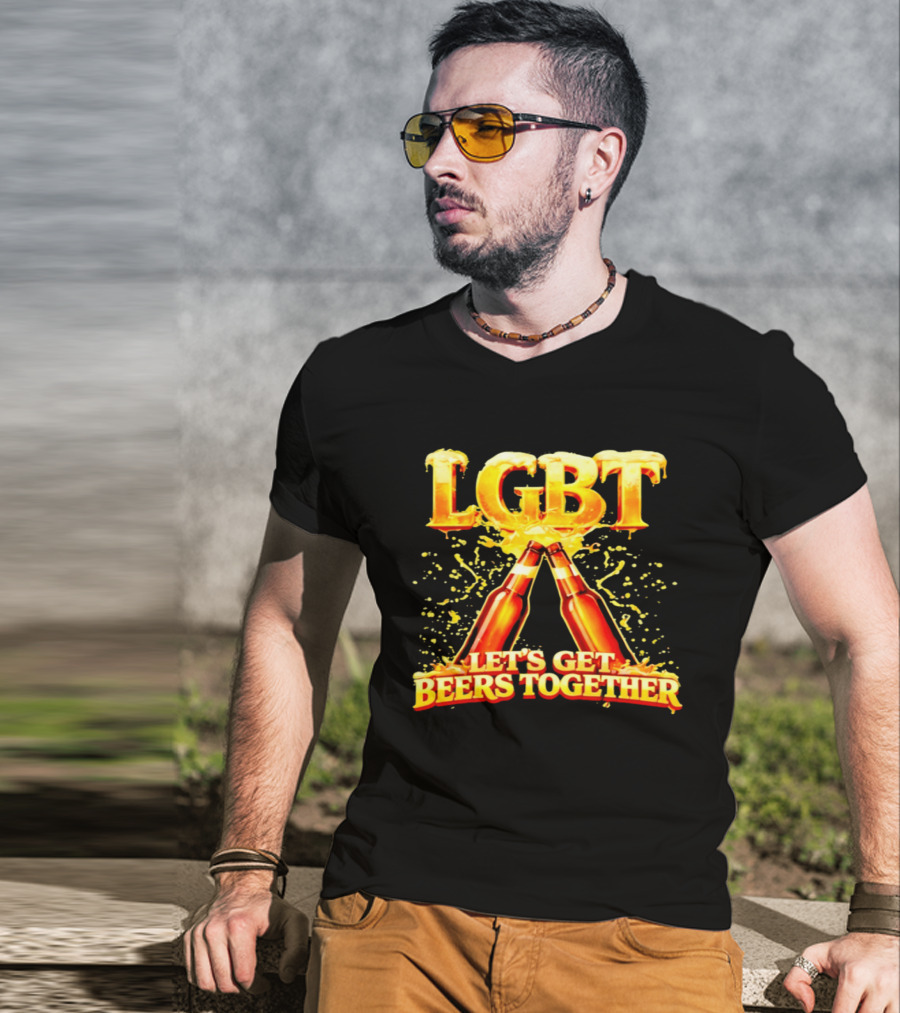 LGBT Let's Get Beers Together Celebration With Beer Bottles T-Shirt