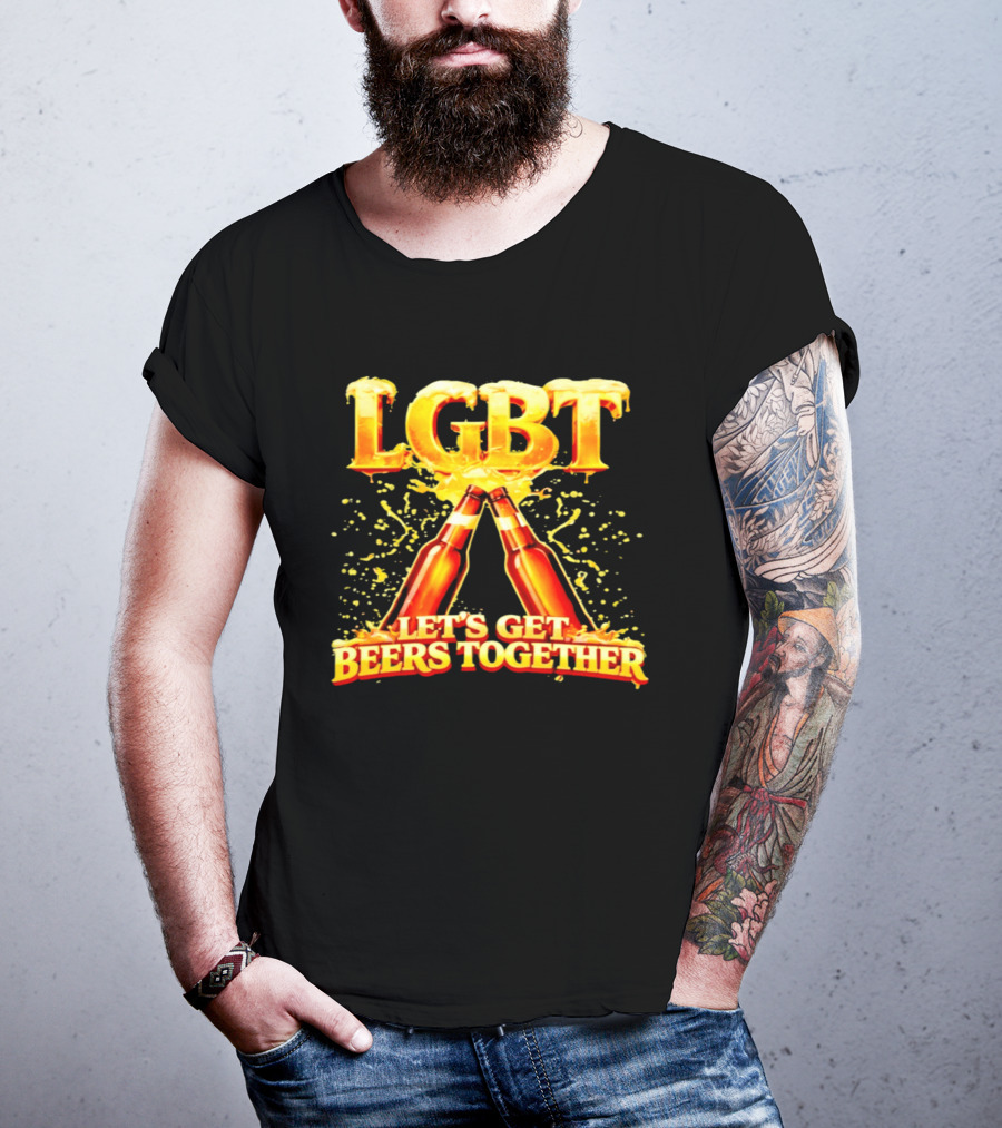 LGBT Let's Get Beers Together Celebration With Beer Bottles T-Shirt