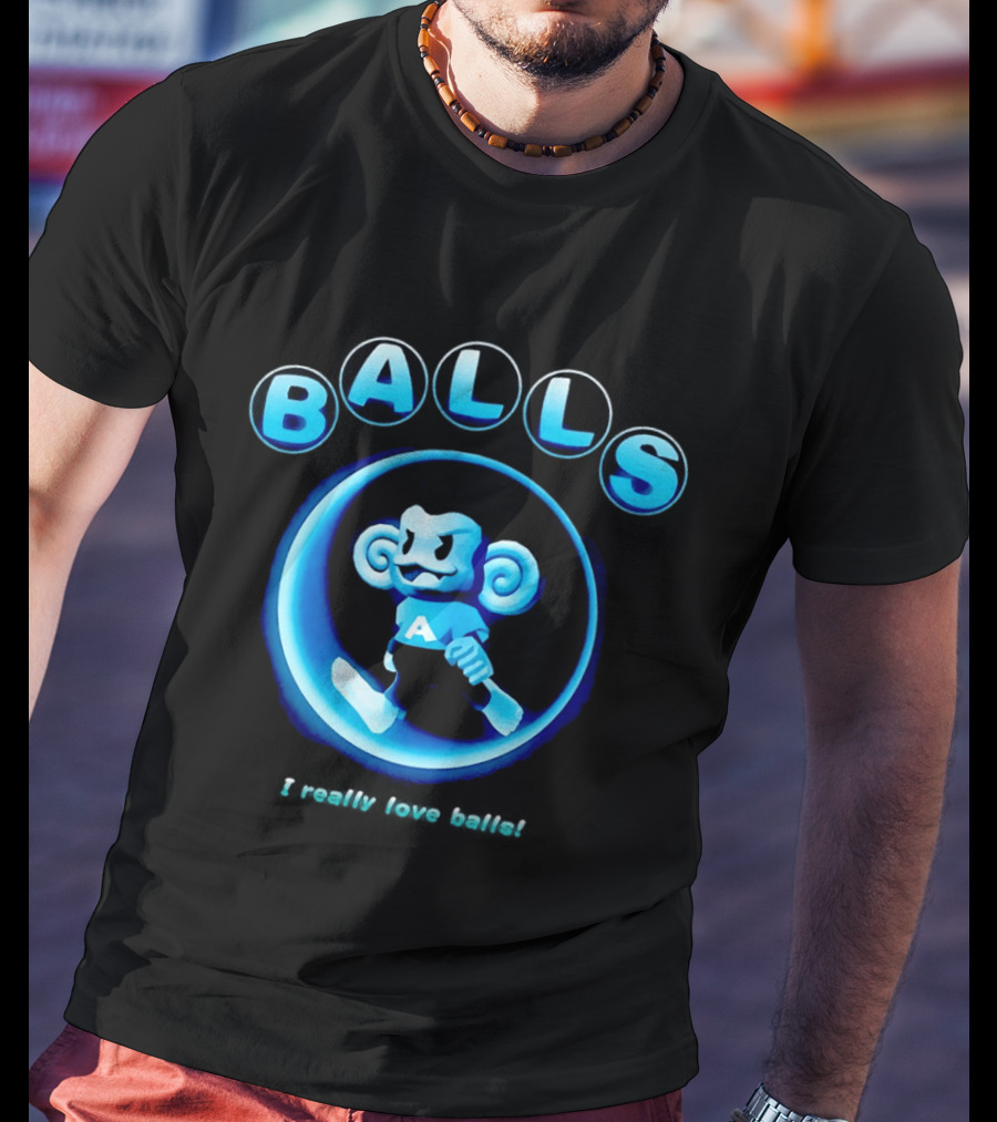 Super Monkey Ball I Really Love Balls A Blue Monkey T-Shirt