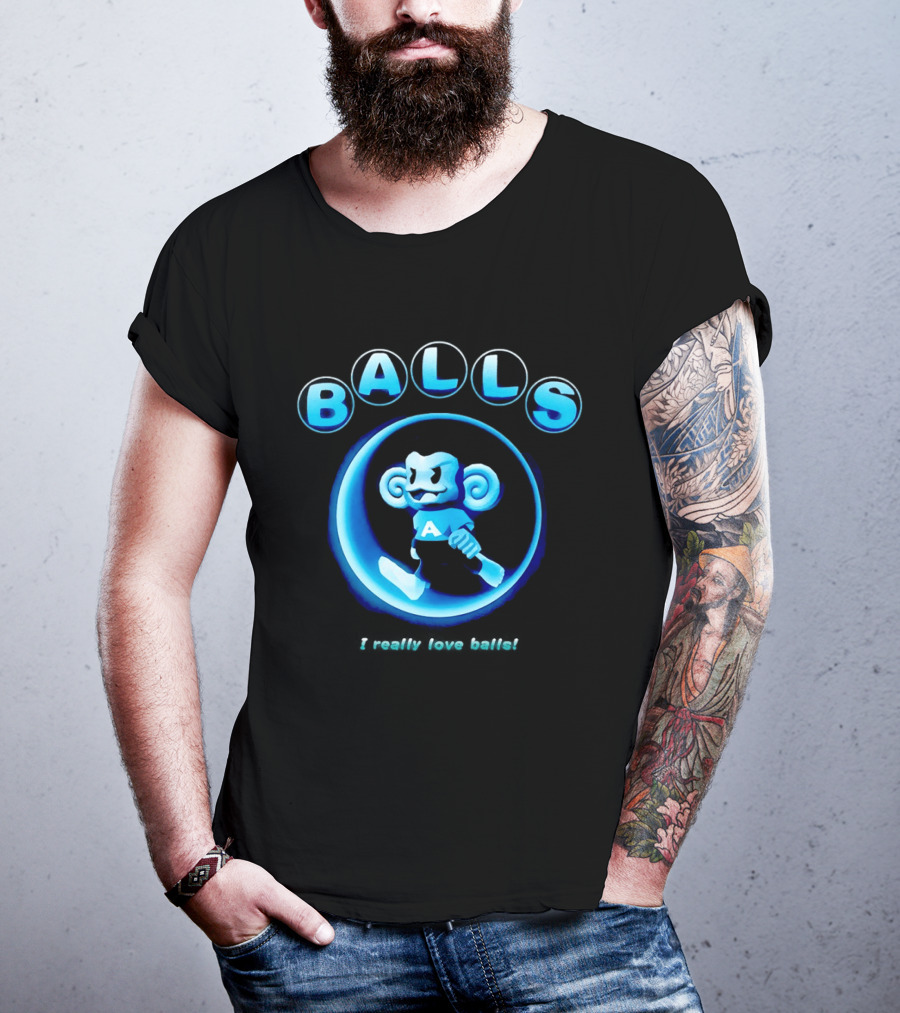 Super Monkey Ball I Really Love Balls A Blue Monkey T-Shirt