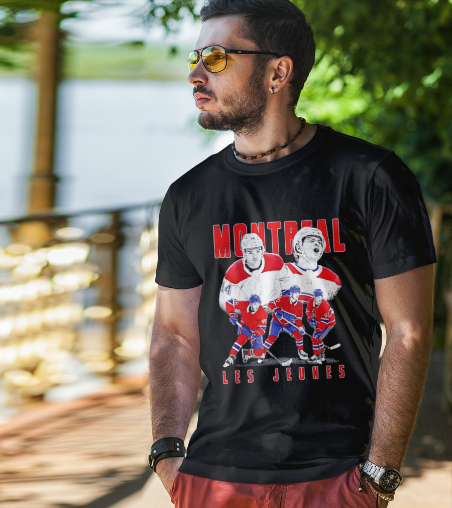 Montreal Les Jeunes Hockey Players Red Jerseys Ice Skating T-Shirt