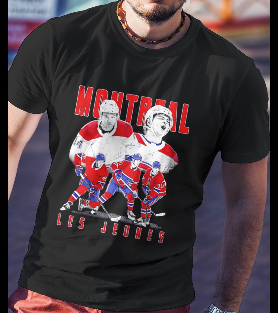 Montreal Les Jeunes Hockey Players Red Jerseys Ice Skating T-Shirt