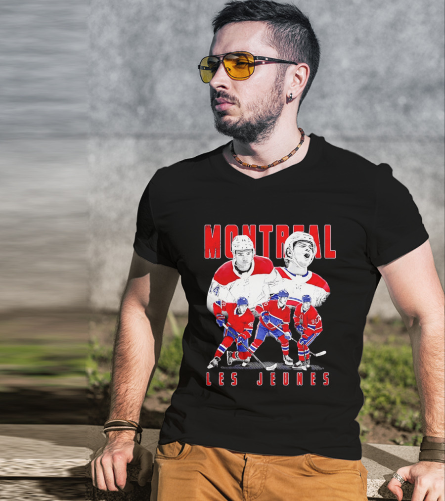 Montreal Les Jeunes Hockey Players Red Jerseys Ice Skating T-Shirt