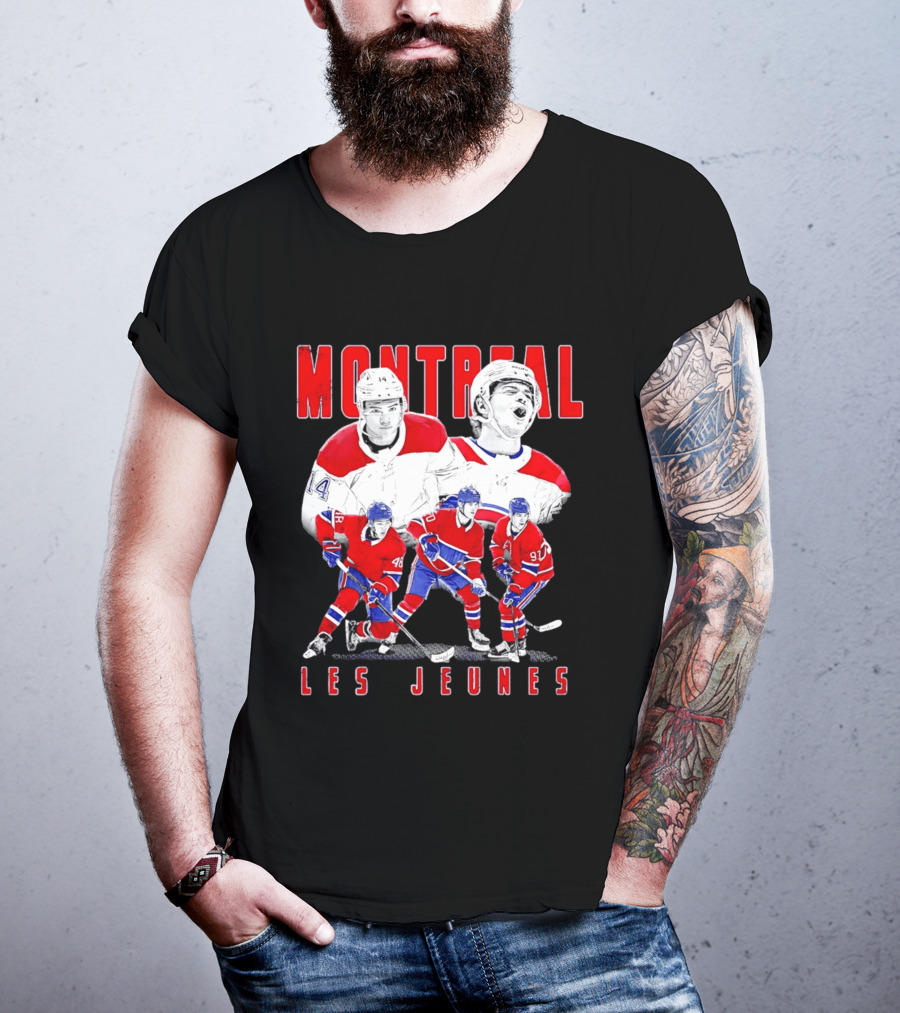 Montreal Les Jeunes Hockey Players Red Jerseys Ice Skating T-Shirt