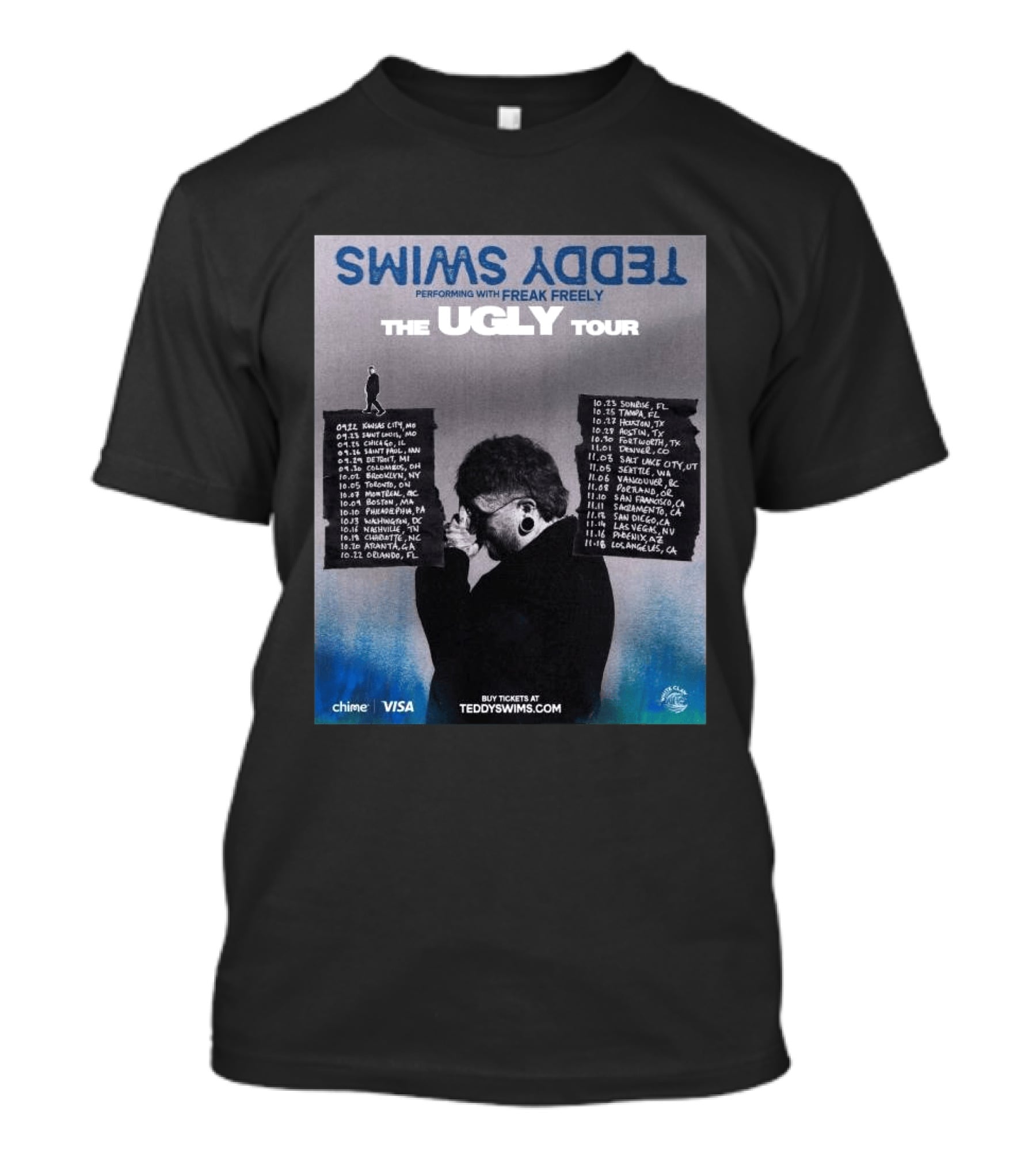 Teddy Swims The Ugly Tour 2026 Freak Freely Performance Schedule Tour Dates T-Shirt