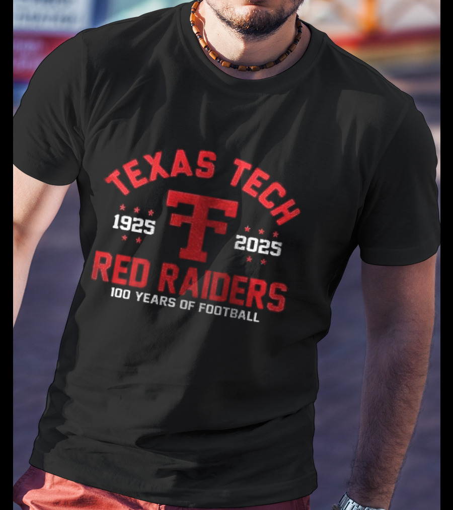 Texas Tech Red Raiders 1925 2025 100 Years Of Football T-Shirt