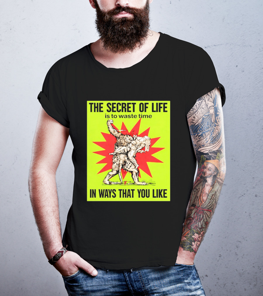 The Secret Of Life Is To Waste Time In Ways That You Like Comic Style Red Burst T-Shirt