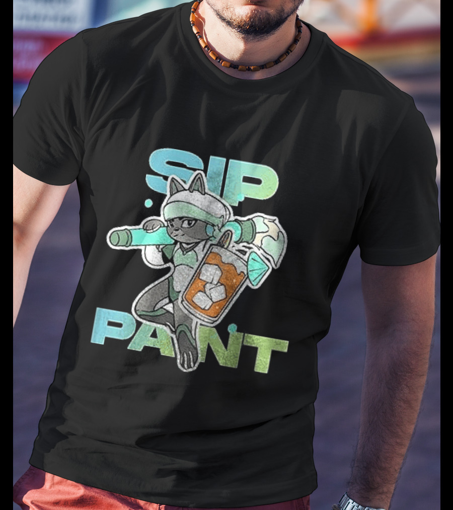 Sip Paint Ice Cool Character With Paint Roller T-Shirt