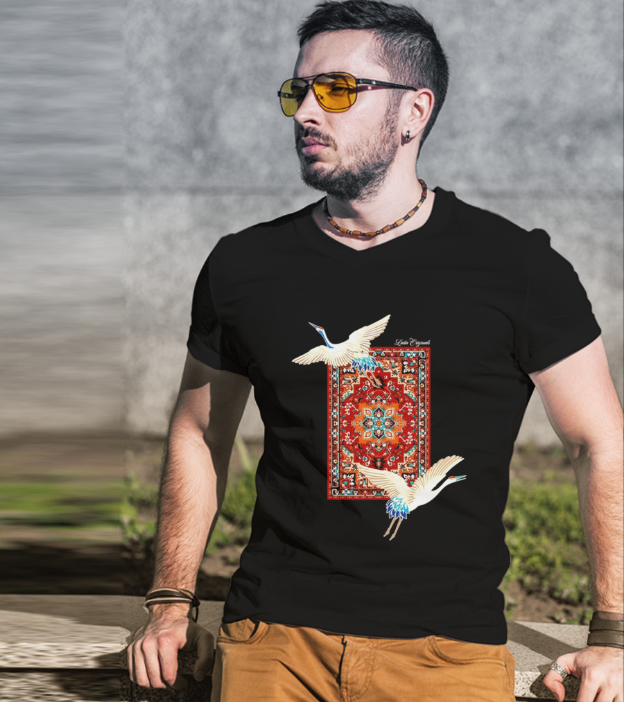 Fly Your Own Way Oriental Crane Carpet T-Shirt