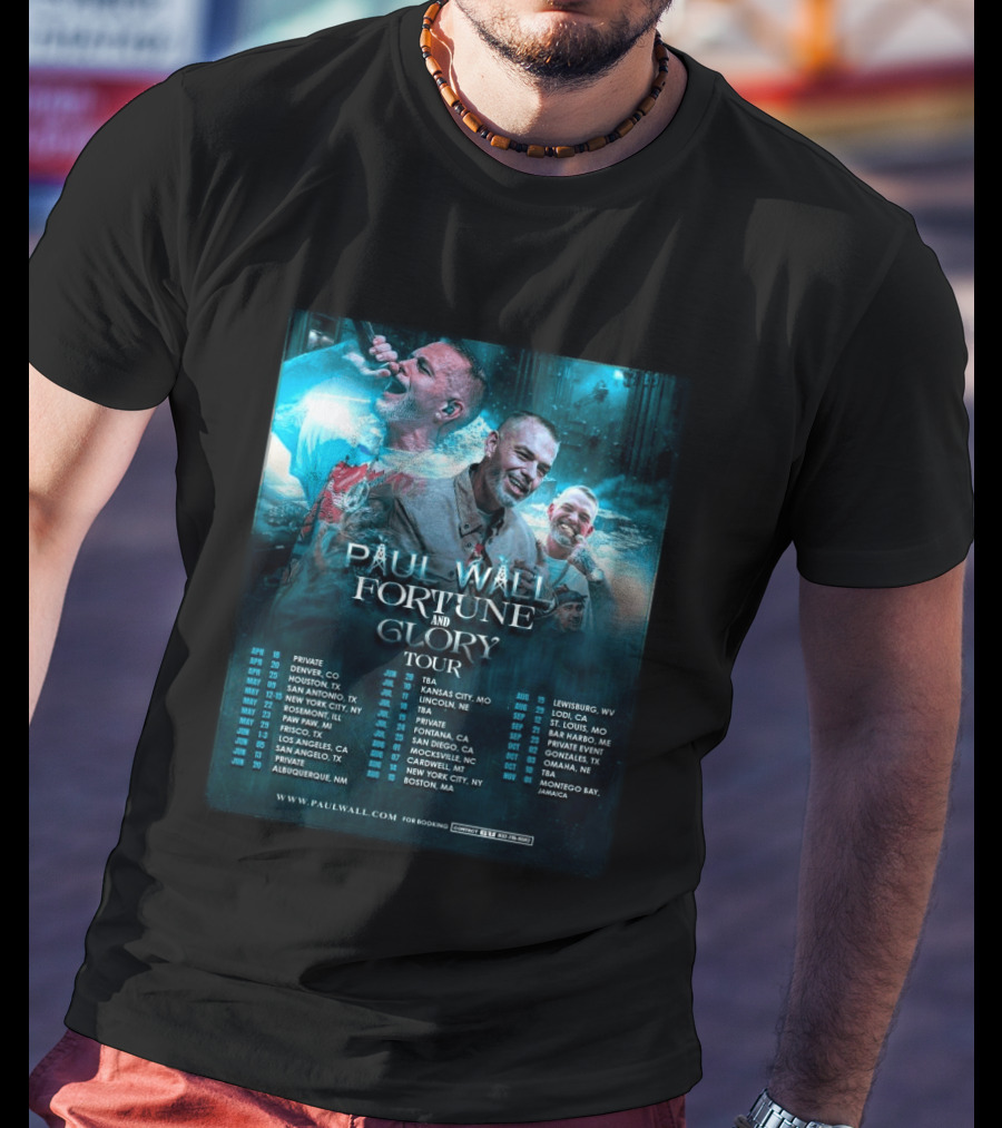 Paul Wall Fortune And Glory Tour 2026 Dates And Locations T-Shirt