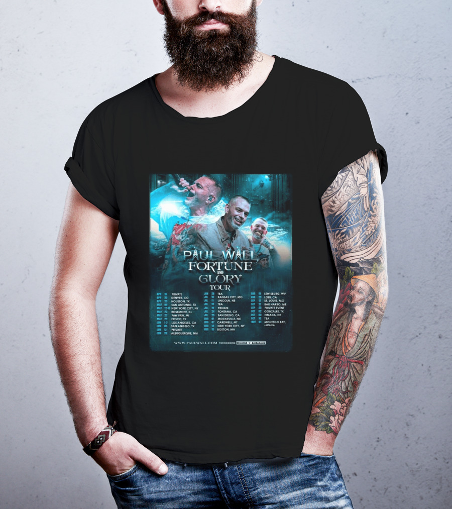 Paul Wall Fortune And Glory Tour 2026 Dates And Locations T-Shirt