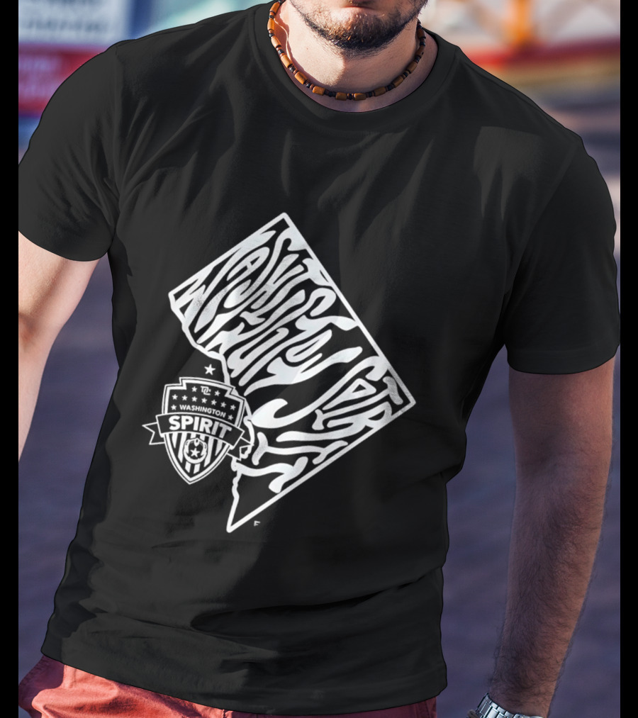 Washington Spirit Groovy Text Art With Team T-Shirt