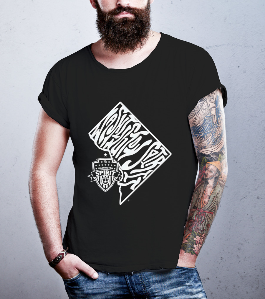 Washington Spirit Groovy Text Art With Team T-Shirt