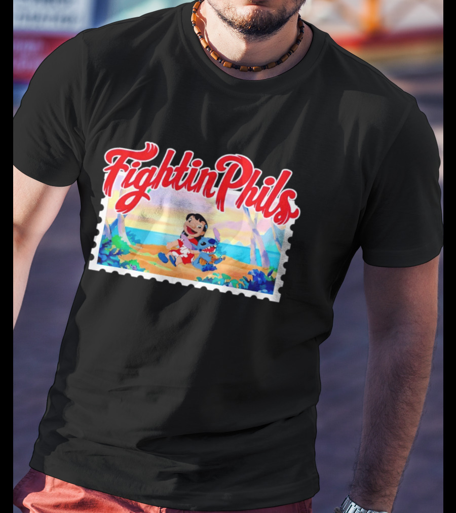 Reading Fightin Phils Lilo And Stitch Collaboration Sports T-Shirt