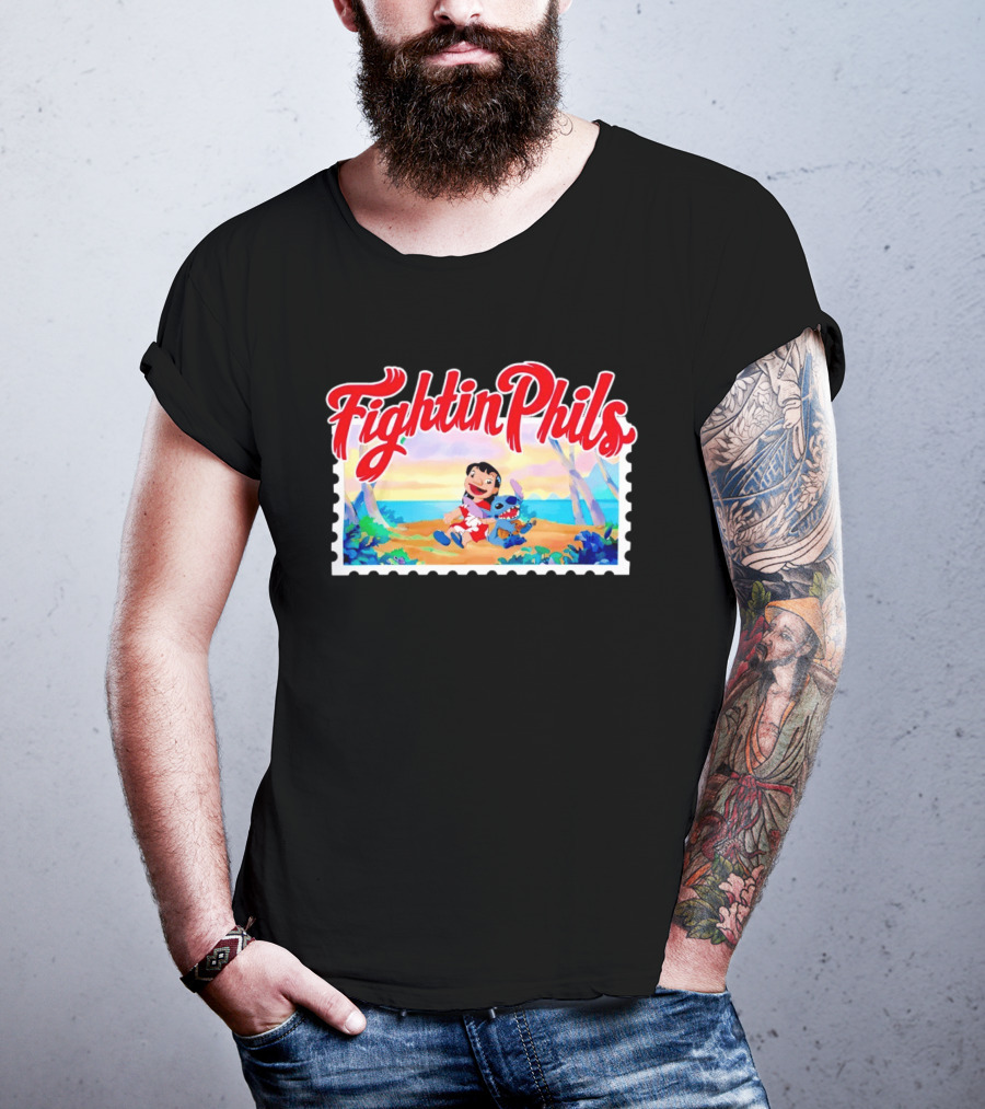 Reading Fightin Phils Lilo And Stitch Collaboration Sports T-Shirt