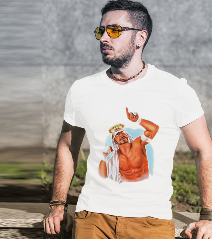 Sabu Airbrush Professional Wrestling Legend Iconic Pose T-Shirt