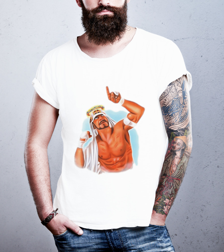 Sabu Airbrush Professional Wrestling Legend Iconic Pose T-Shirt