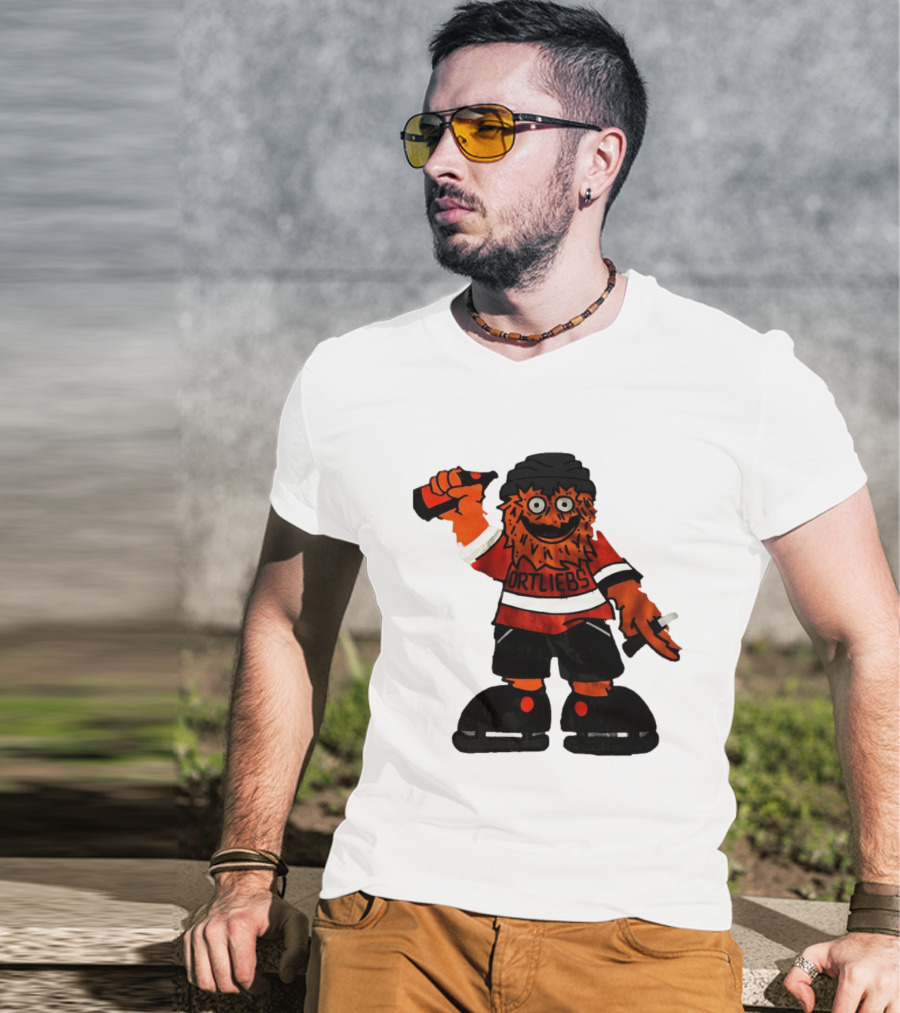Gritty Philadelphia Flyers Hockey Club Ortliebs Mascot Pose T-Shirt