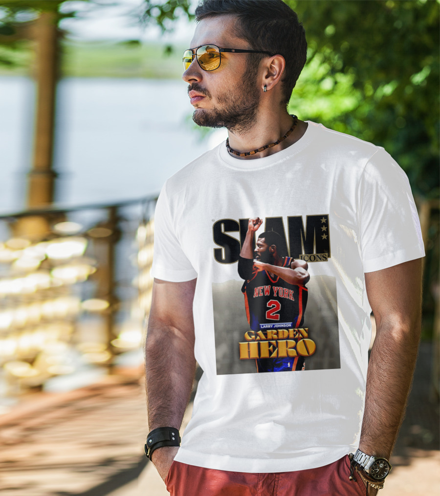 Slam Icons Larry Johnson New York 2 Garden Hero T-Shirt