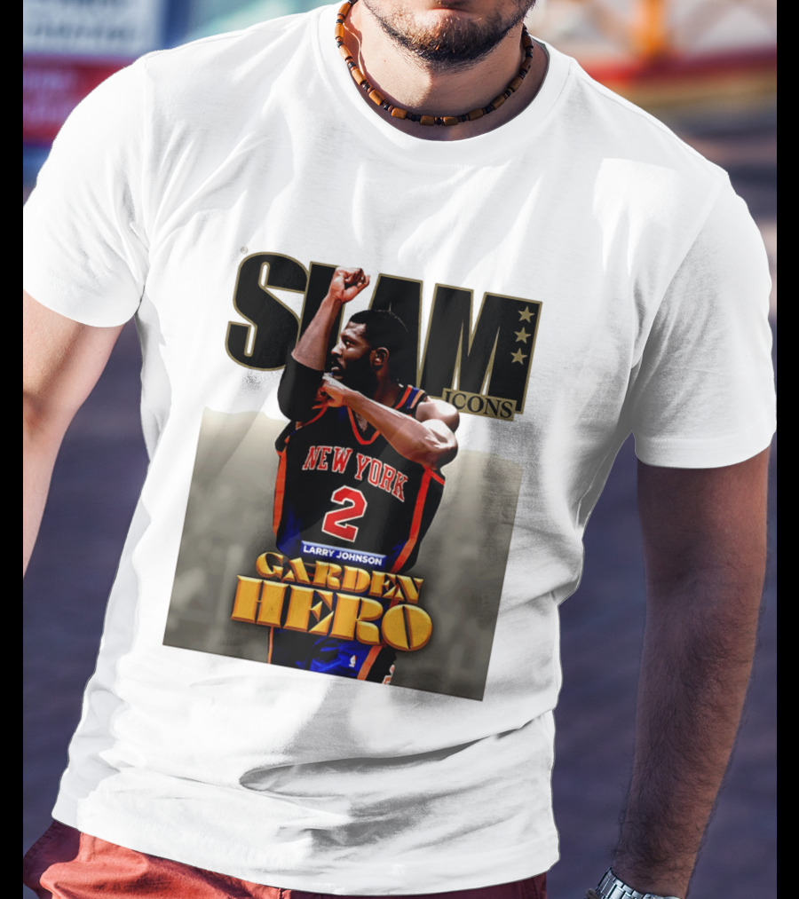 Slam Icons Larry Johnson New York 2 Garden Hero T-Shirt