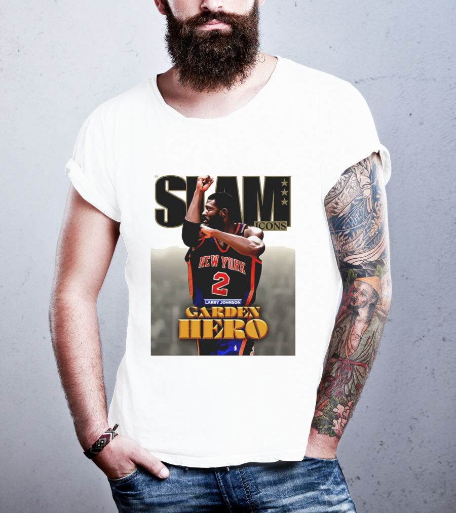 Slam Icons Larry Johnson New York 2 Garden Hero T-Shirt