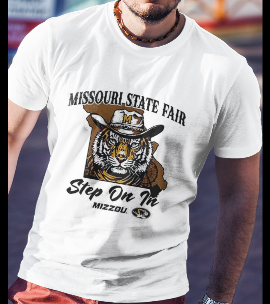 Mizzou Tigers Missouri State Fair Cowboy Hat Tiger Step On T-Shirt