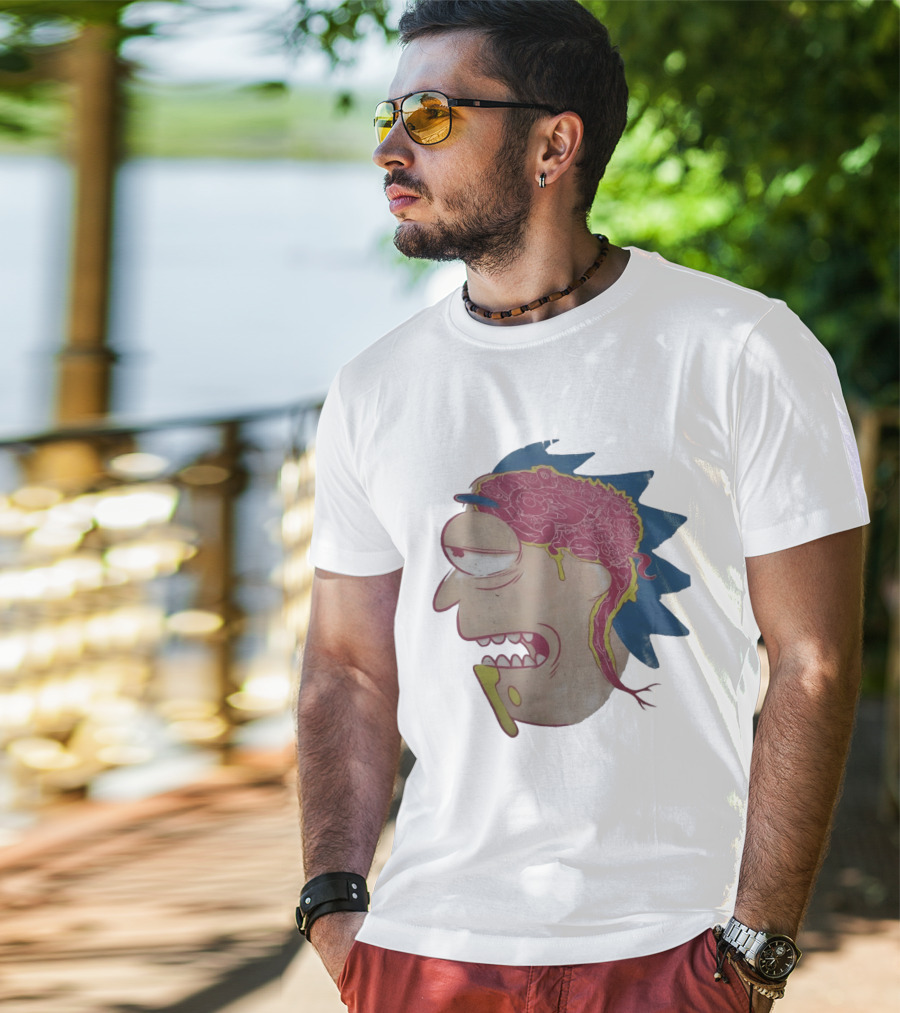 Morty Head Horror Brain Exposure Rick And Morty T-Shirt