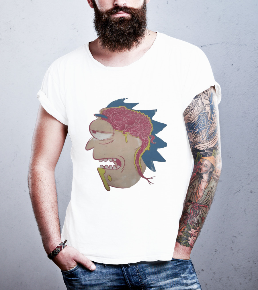 Morty Head Horror Brain Exposure Rick And Morty T-Shirt