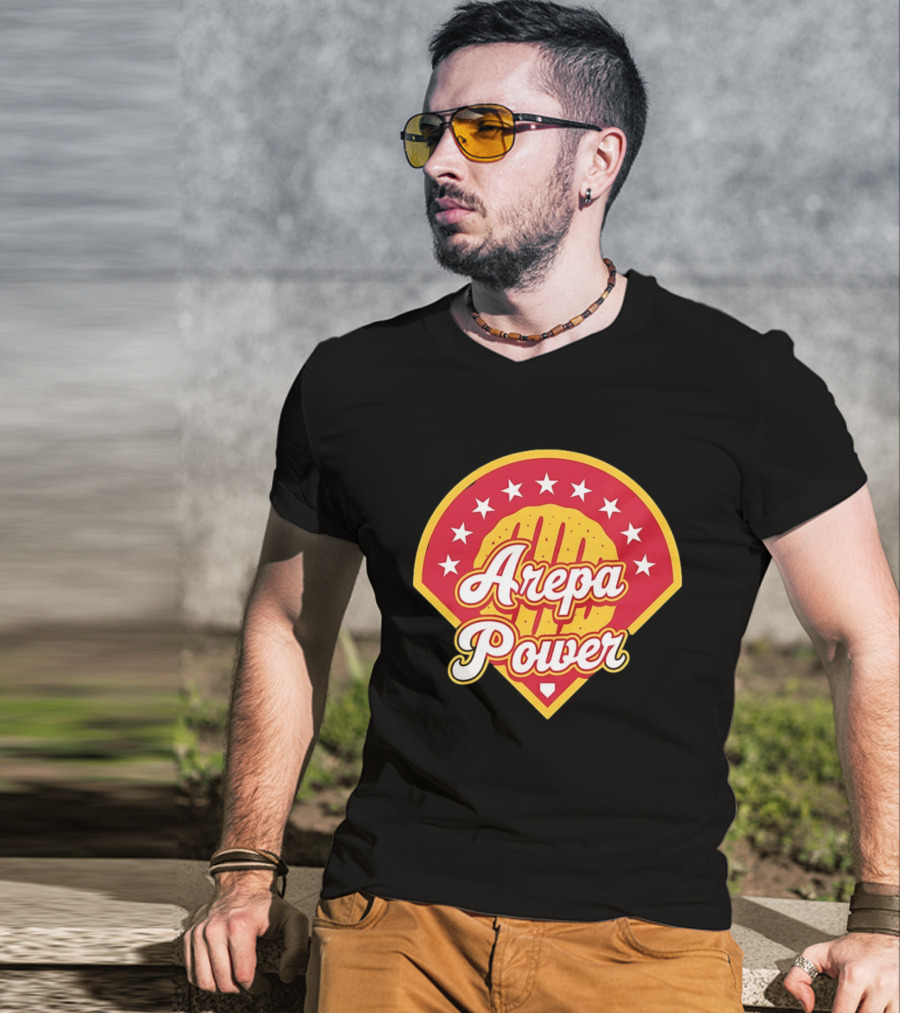 Arepa Power Honor Venezuelan MLB Players Red Baseball T-Shirt
