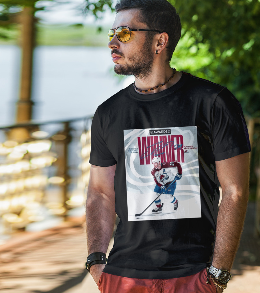 NHL 2026 Awards Rocket Richard Trophy Nathan MacKinnon Winner T-Shirt