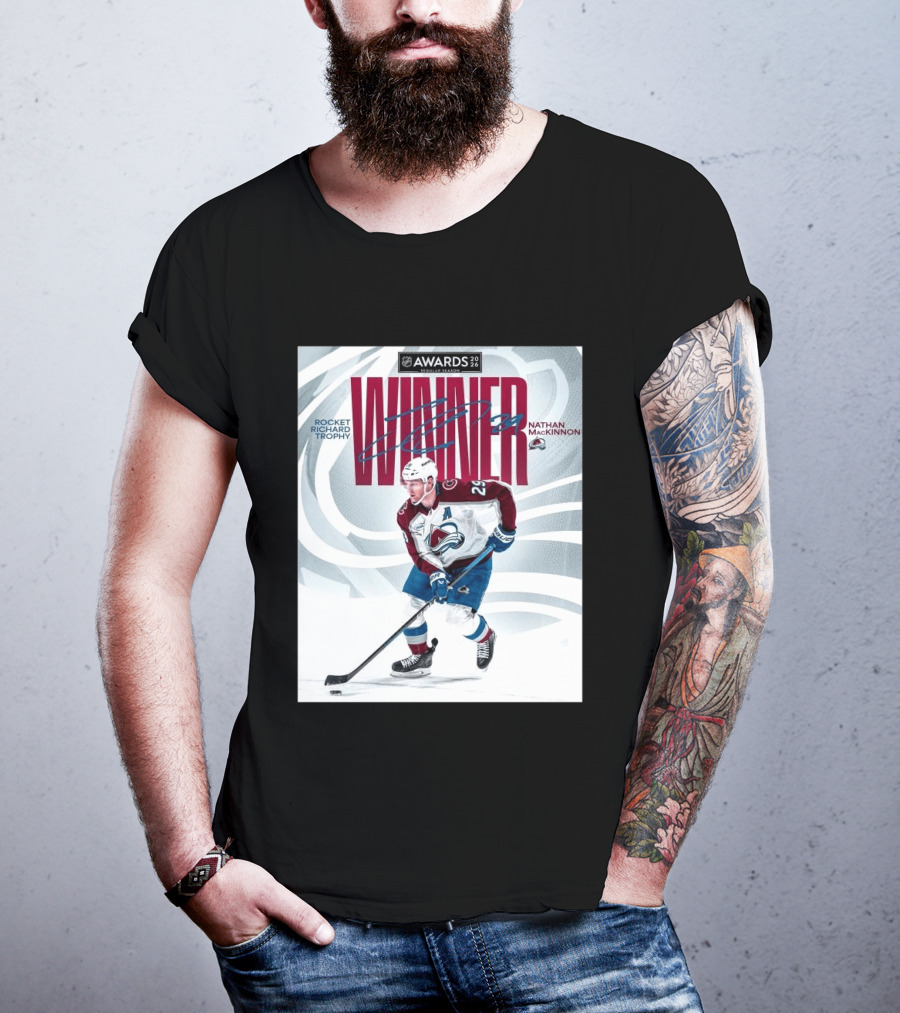 NHL 2026 Awards Rocket Richard Trophy Nathan MacKinnon Winner T-Shirt