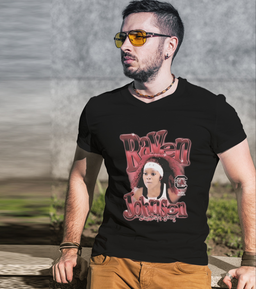 Raven Johnson Seatbelt Gang Playa Society USC Gamecocks T-Shirt