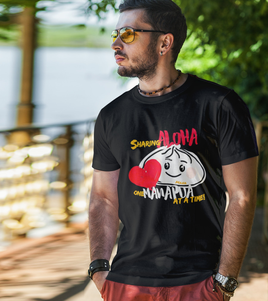 Sharing Aloha One Manapua At A Time Mana Heart T-Shirt