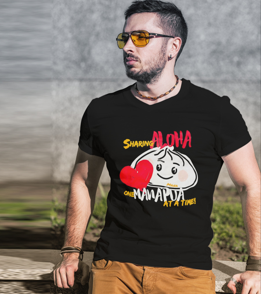 Sharing Aloha One Manapua At A Time Mana Heart T-Shirt