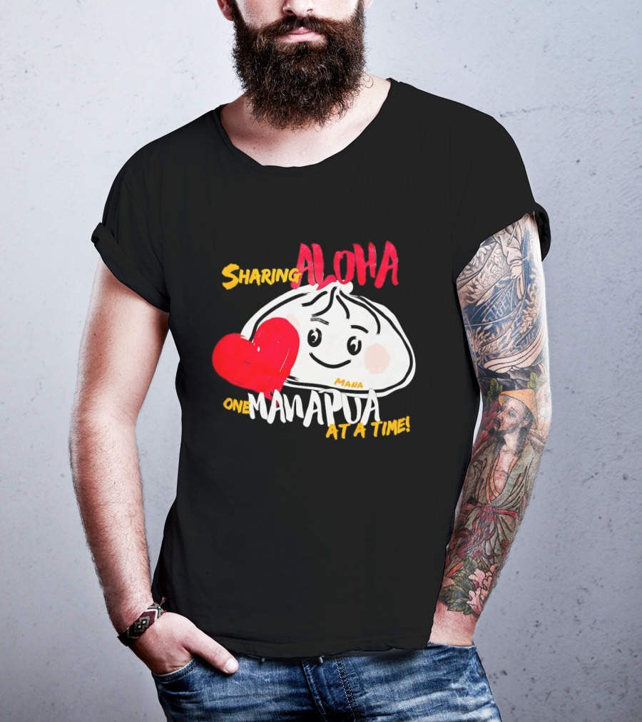 Sharing Aloha One Manapua At A Time Mana Heart T-Shirt