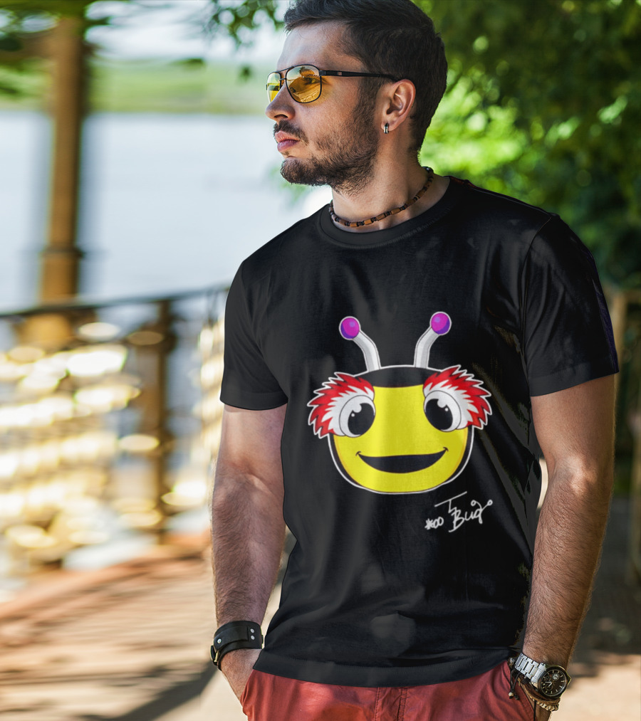 Tampa Bay Lightning Thunderbug Mascot Yellow Face Cartoon T-Shirt