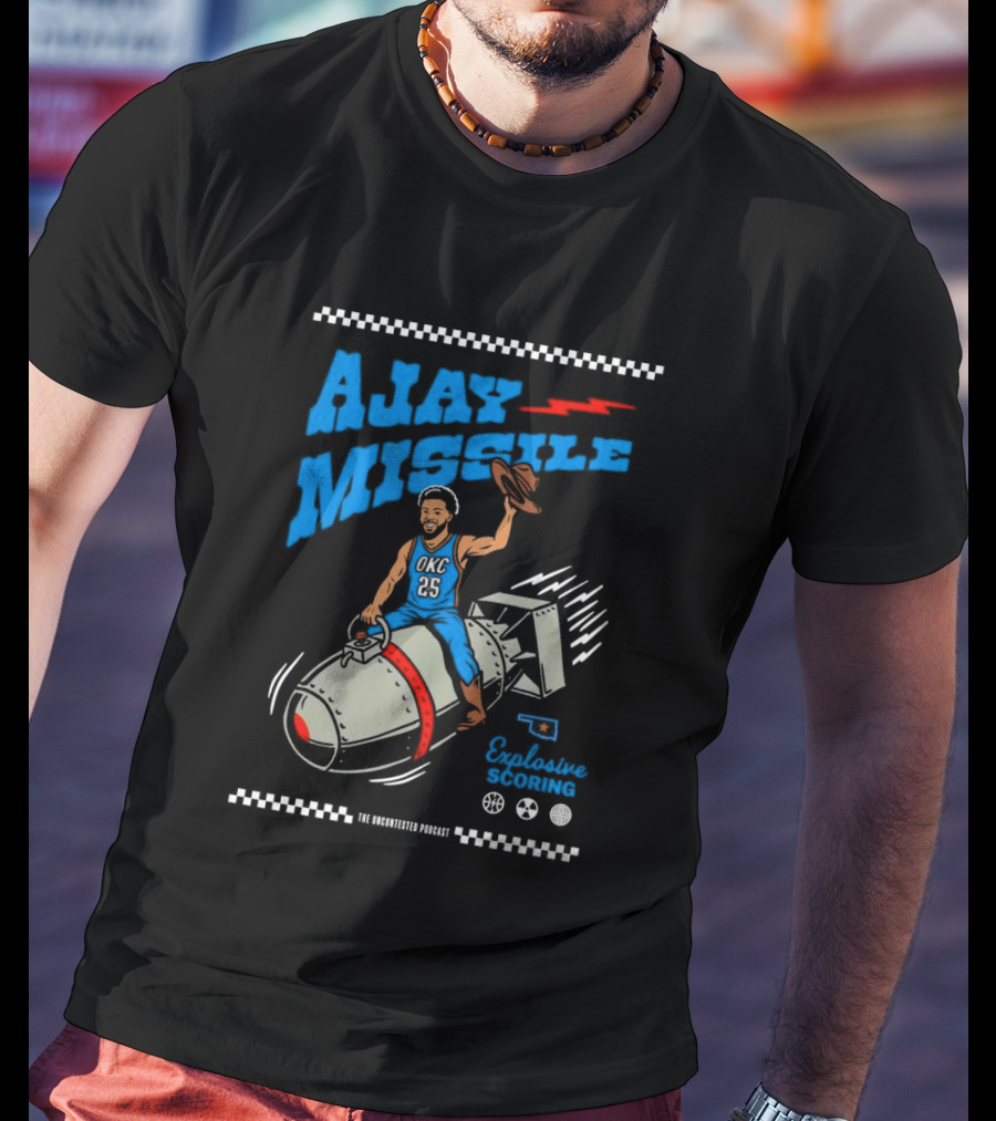 Ajay Missile Explosive Scoring UNC 23 Riding Bomb Cowboy Basketball T-Shirt