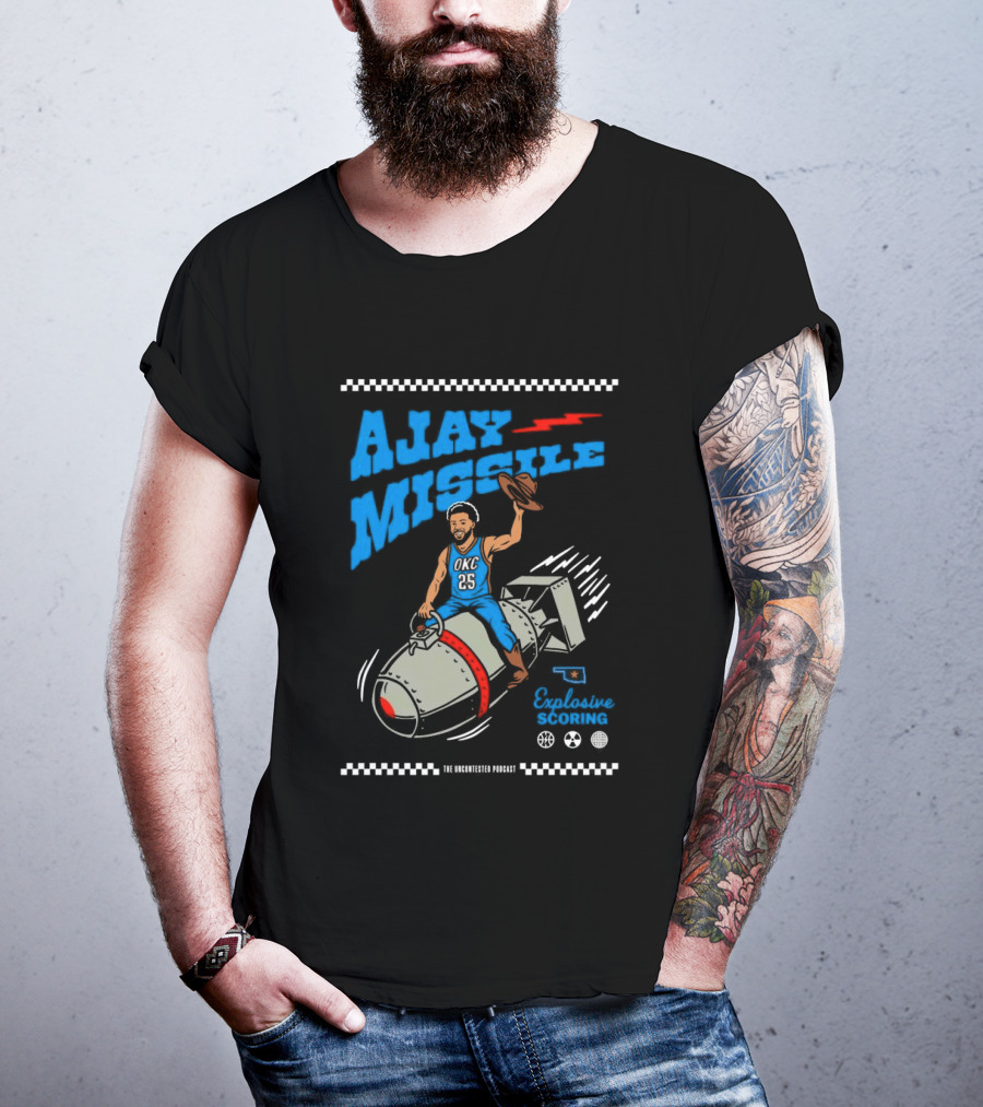 Ajay Missile Explosive Scoring UNC 23 Riding Bomb Cowboy Basketball T-Shirt