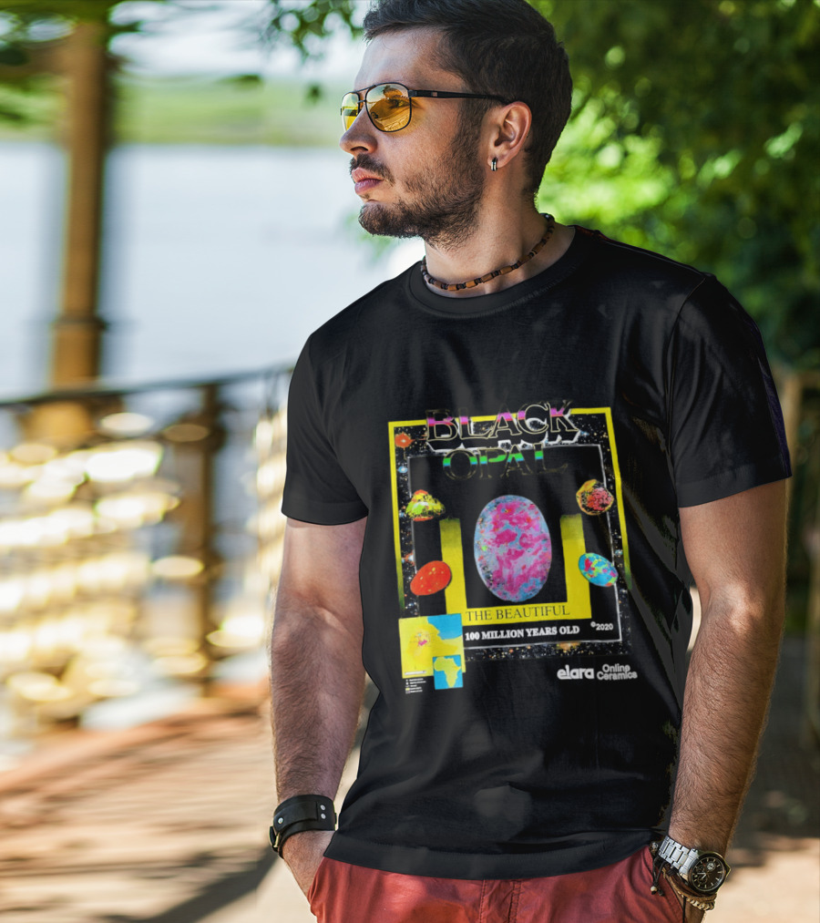 Black Opal The Beautiful 100 Million Years Old Celestial Stars Retro Vibe T-Shirt