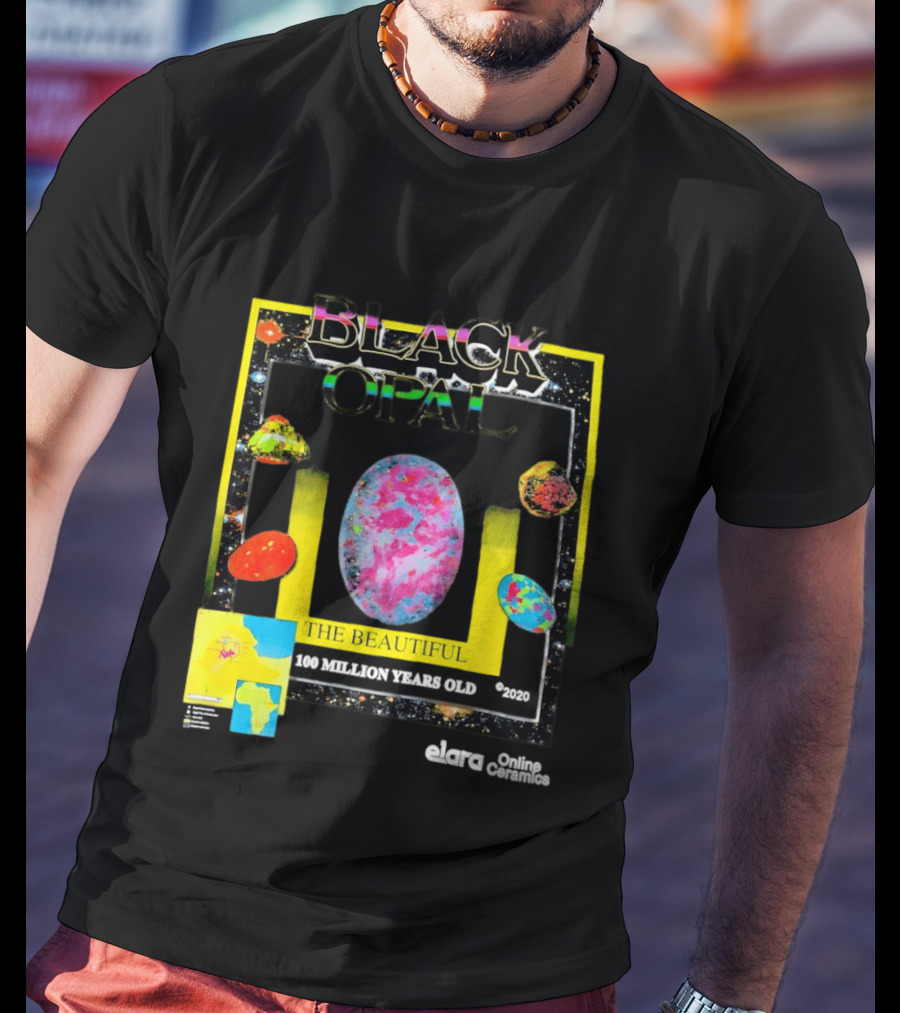 Black Opal The Beautiful 100 Million Years Old Celestial Stars Retro Vibe T-Shirt