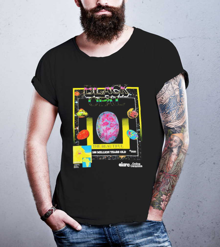 Black Opal The Beautiful 100 Million Years Old Celestial Stars Retro Vibe T-Shirt