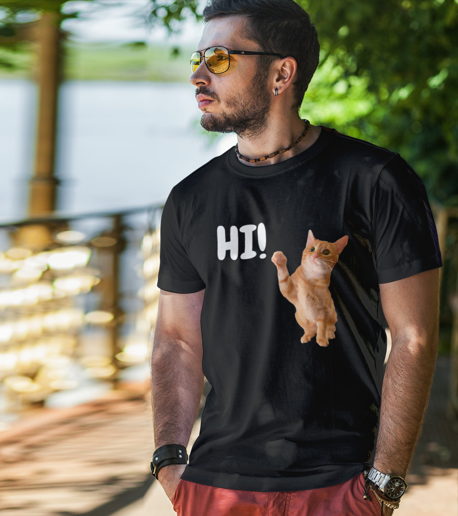 Cat Dandy Hi Paw Wave T-Shirt