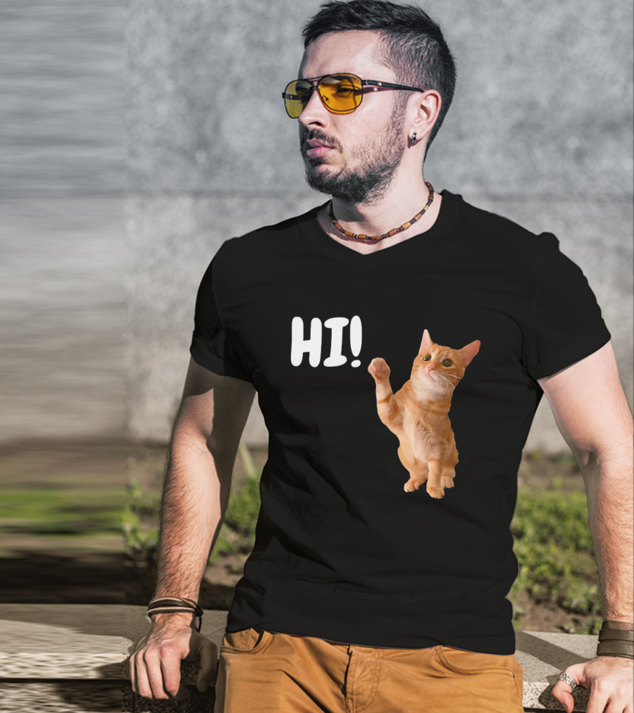 Cat Dandy Hi Paw Wave T-Shirt