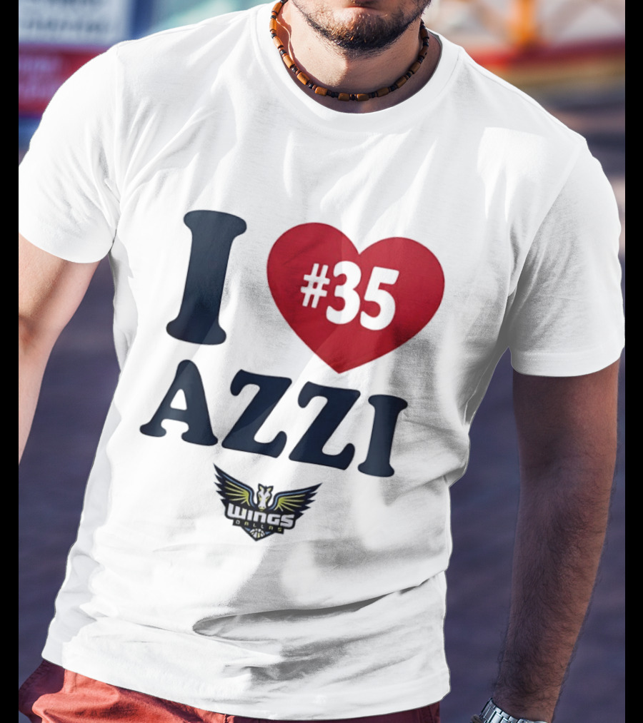 I Love Azzi Fudd Heart 35 Dallas Wings WNBA T-Shirt