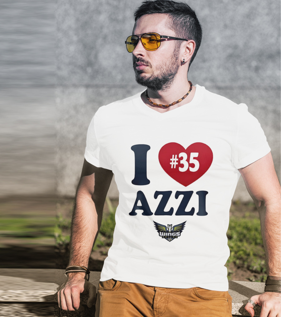 I Love Azzi Fudd Heart 35 Dallas Wings WNBA T-Shirt