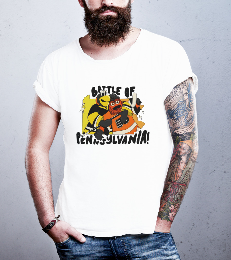 Pittsburgh Penguins Philadelphia Flyers Battle Of Pennsylvania Hug T-Shirt
