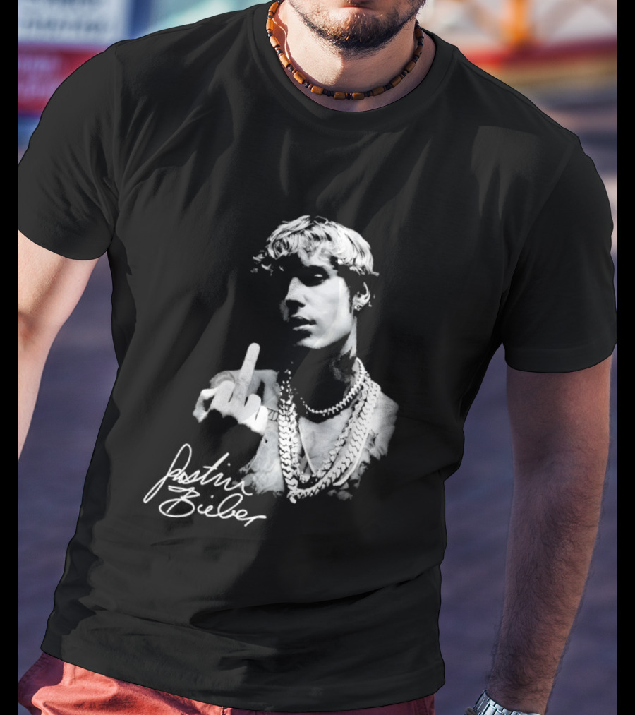 Justin Bieber Middle Finger Gesture T-Shirt